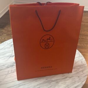 Hermès Orange Shopping Bag
